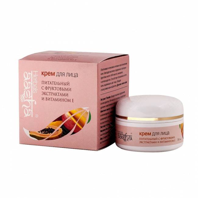 Крем для лица питательный с фруктовыми экстрактами и витамином Е, Aasha Herbals Крем для лица питательный с фруктовыми экстрактами и витамином Е, Aasha Herbals