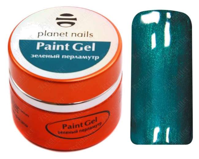 Гель-краска Planet Nails, Paint gel, Green pearl, 5g Гель-краска Planet Nails, Paint gel, Green pearl, 5g