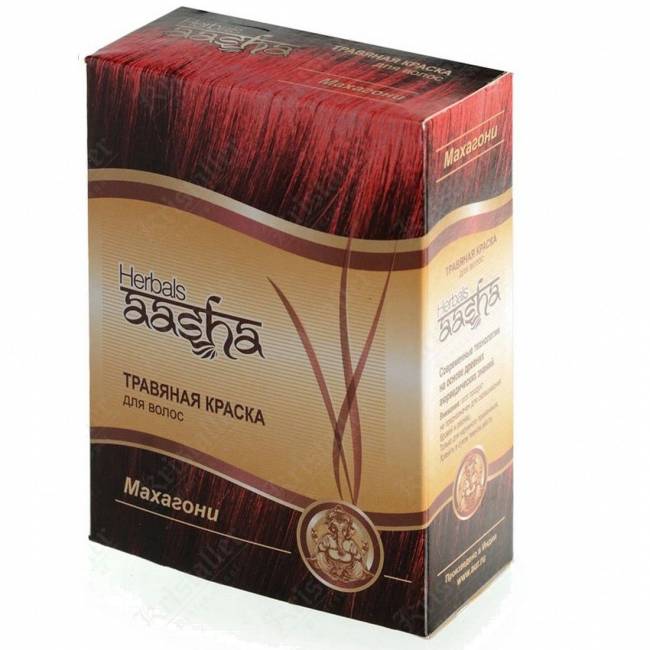 Травяная краска для волос на основе индийской хны, Aasha Herbals, махагони Травяная краска для волос на основе индийской хны, Aasha Herbals, махагони